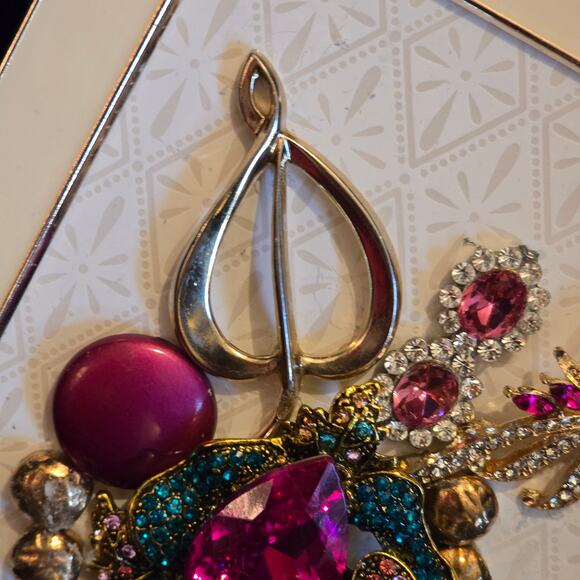 Hand Crafted Framed Jewelry Art 5.5"W x 7.5"H - Picture 2 of 7